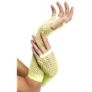  Neon Yellow Fishnet Gloves