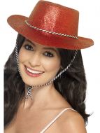 Cowboy Glitter Hat, Red