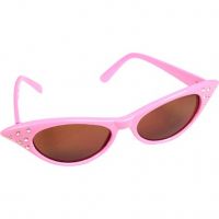 Diamante Flyaway Glasses - Pink (Pink ladies style)