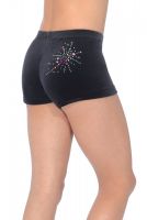 Twist Smooth Velour Gymnastics Shorts with Motif