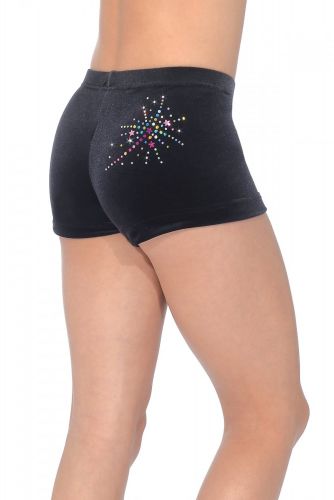 Twist Smooth Velour Gymnastics Shorts with Motif