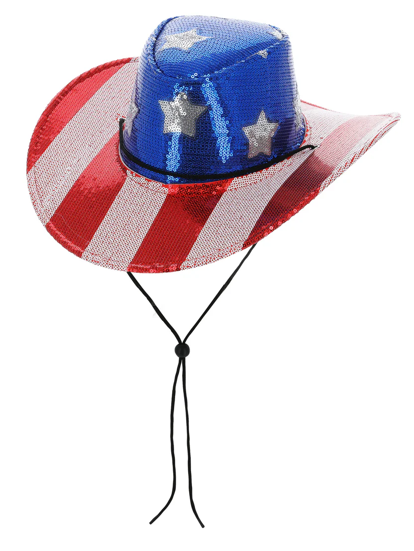Sequin Stars & Stripes Cowboy Hat